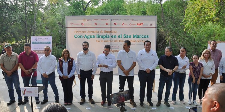 Impulsan CONAGUA y Secretaría de Recursos Hidráulicos jornada de saneamiento en el río San Marcos